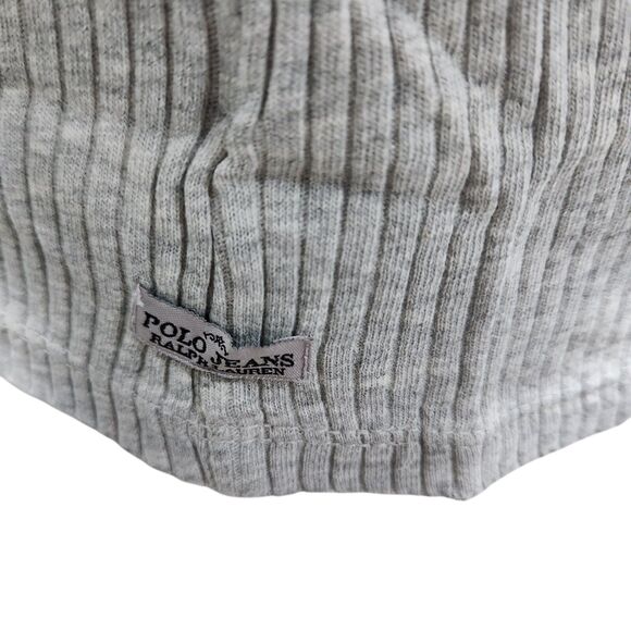 Polo Ralph Lauren Grey Ribbed T Shirt Sleeve Pocket Capsule Casual Minimal SZ XL - Picture 4 of 5